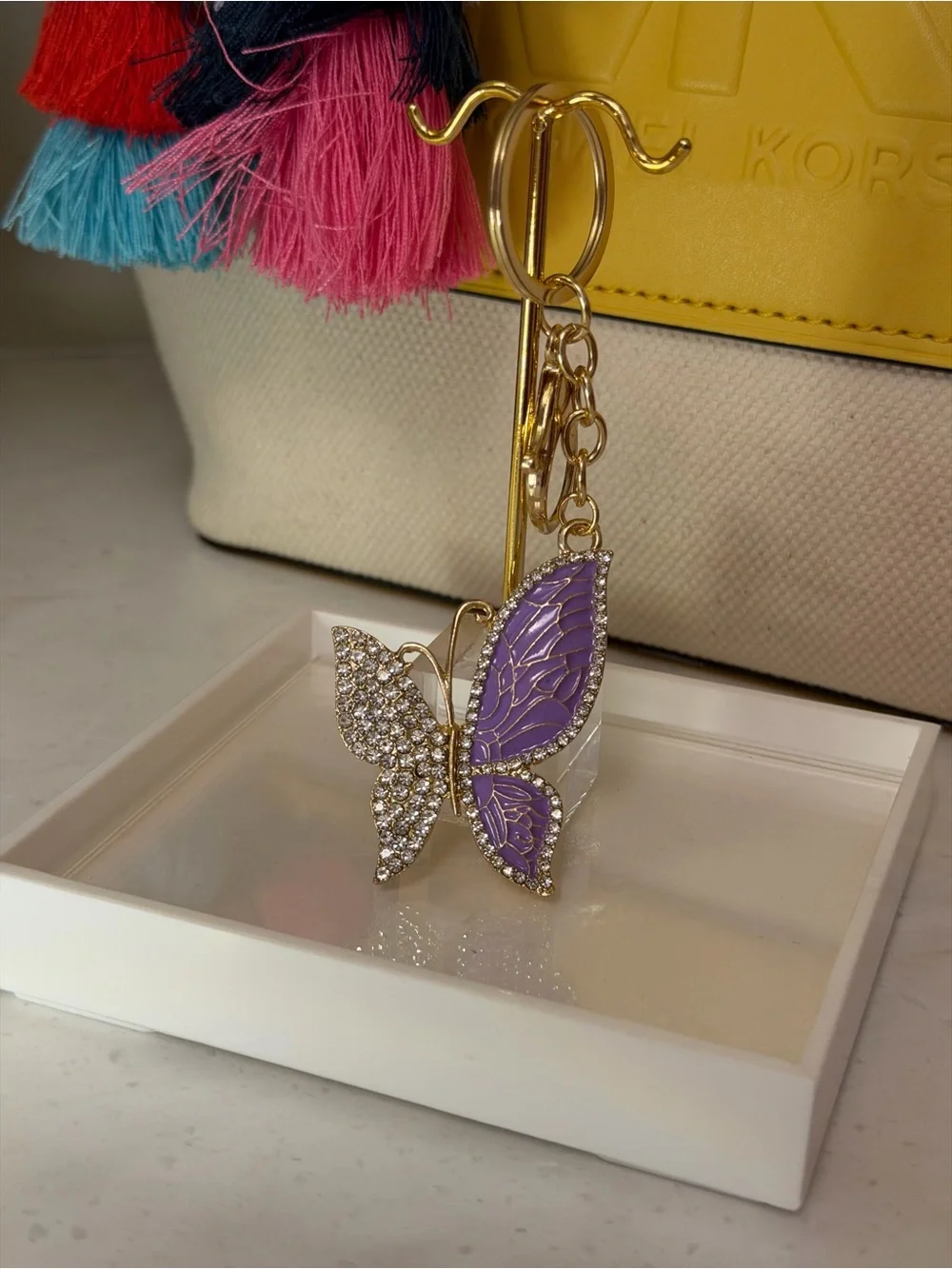 Purple Butterfly Keychain bag Charm